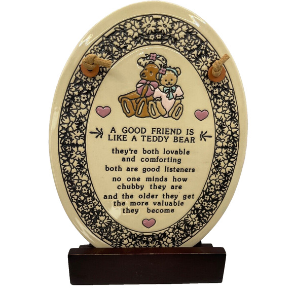 Handcrafted Genuine Trinity Pottery Friends Oval Wall Plaque Made in USA - Picture 1 of 7